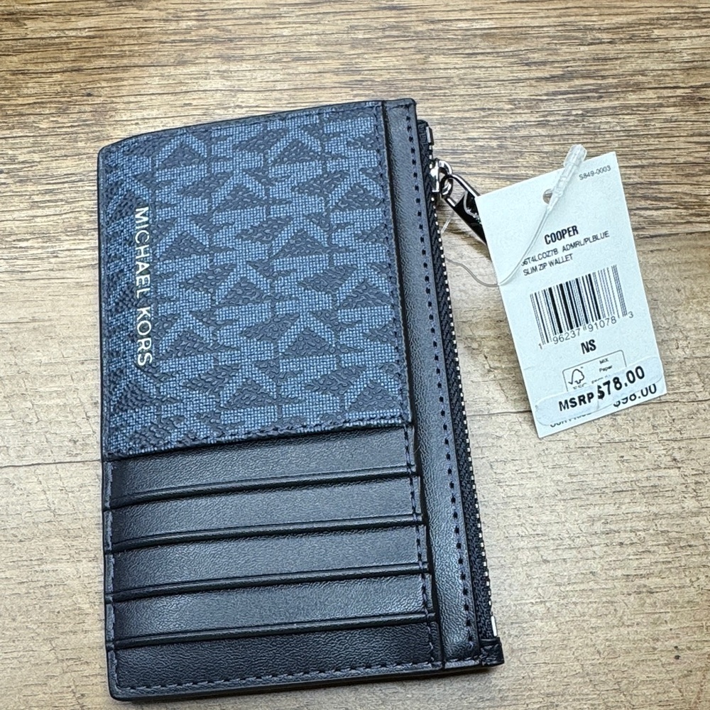 Michael Kors Cooper Lunch Box and Slim Zip Wallet Admiral Navy Set - Picture 8 of 10